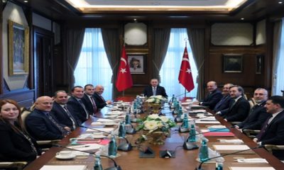 Cumhurbaşkanı Erdoğan, Çalışma ve Sosyal Güvenlik Bakanı Bilgin ile Hak-İş heyetini kabul etti