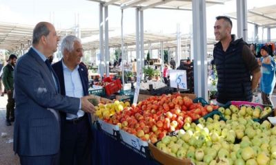 Cumhurbaşkanı Ersin Tatar, Güzelyurt bölgesindeki açık pazarı ziyaret ederek esnaf ve vatandaşlarla buluştu